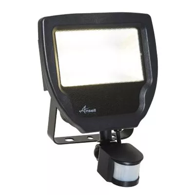 Calinor LED Polycarbonate Floodlight - PIR Cool White 30W Black available from Olympic Electrical Supplies Sittingbourne